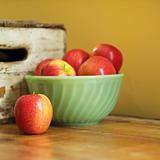 still life of apples in bowl