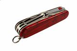 Closed red swiss army knife