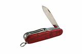 Open red swiss army knife