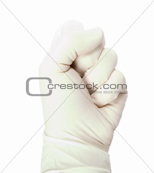 Latex Glove on Hand