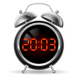 Retro alarm clock with digital face.