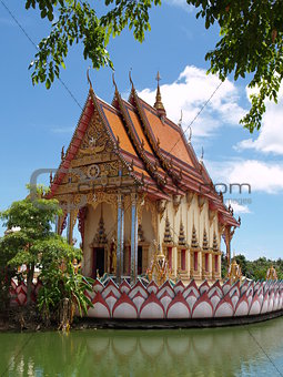 Thailand religious castle on the water