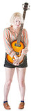 Coy Lady Holding Guitar