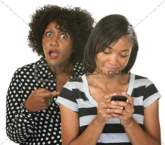 Mad Mom with Teen on Phone
