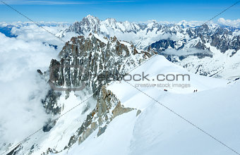 Mont Blanc mountain massif (view from Aiguille du Midi Mount, Fr