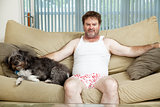 Couch Potato With His Dog