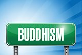 buddhism religious road sign banner illustration