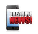 breaking news sign on a smartphone. illustration