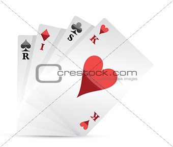 risk poker card hand illustration design