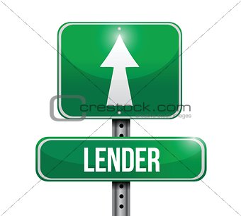 lender road sign illustration design