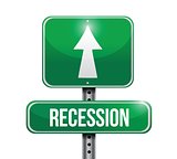 recession road sign illustration design