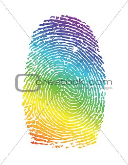 rainbow pride thumbprint. fingerprint illustration