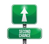 second chance road sign illustration design