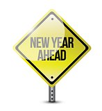 new year ahead road sign illustration