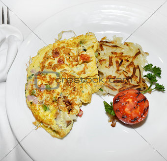 Omelet With Vegetables And Bacon