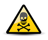 Warning sign with skull