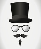 mustache hat glasses