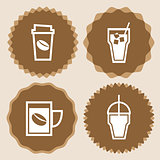 Coffee cup icons badge set