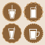 Set of coffee cup icon badges