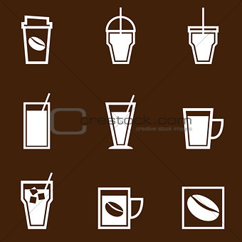 Coffee drinks icons collection