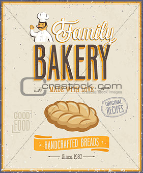Vintage Bakery Poster. Vector illustration.