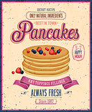 Vintage Pancakes Poster. Vector illustration.