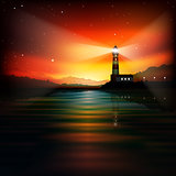 abstract background with lighthouse