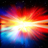 abstract background with stars and supernova