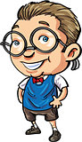 Cute Cartoon nerd with a bow tie