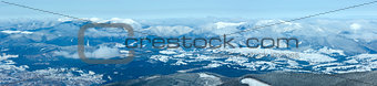 Morning winter mountain panorama.