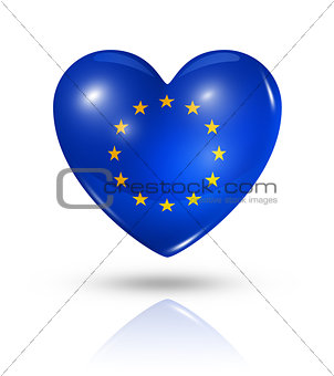 Love European union, heart flag icon