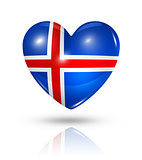 Love Iceland, heart flag icon