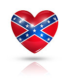 Love confederate, heart flag icon
