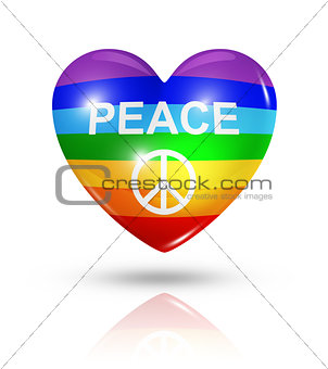Love peace, heart flag icon
