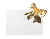 Empty gift card and bow decor