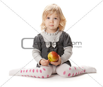 Baby girl with apple