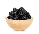 Blackberry in wooden bowl