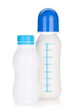Baby yoghurt and milk bottle