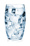 Glass of pure water with ice