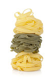 Fettuccine nest colored pasta