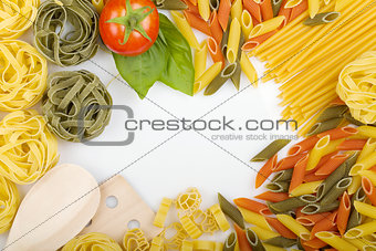 Overhead Italian pasta