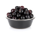 Black currant in small bowl