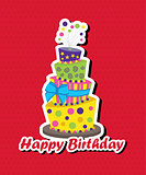Birthday card with topsy-turvy cake