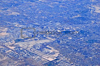 Aerial view of urban sprawl