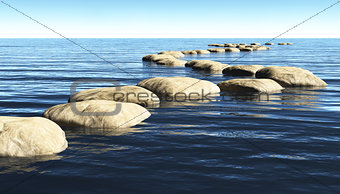 path of stones on the water