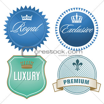 Luxury labels with crown  Crest