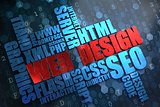 Web Design. Wordcloud Concept.