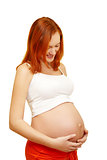 redhead pregnant woman