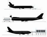 Silhouettes of aircraft