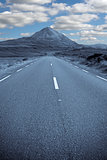 blue toned road to the Errigal mountains